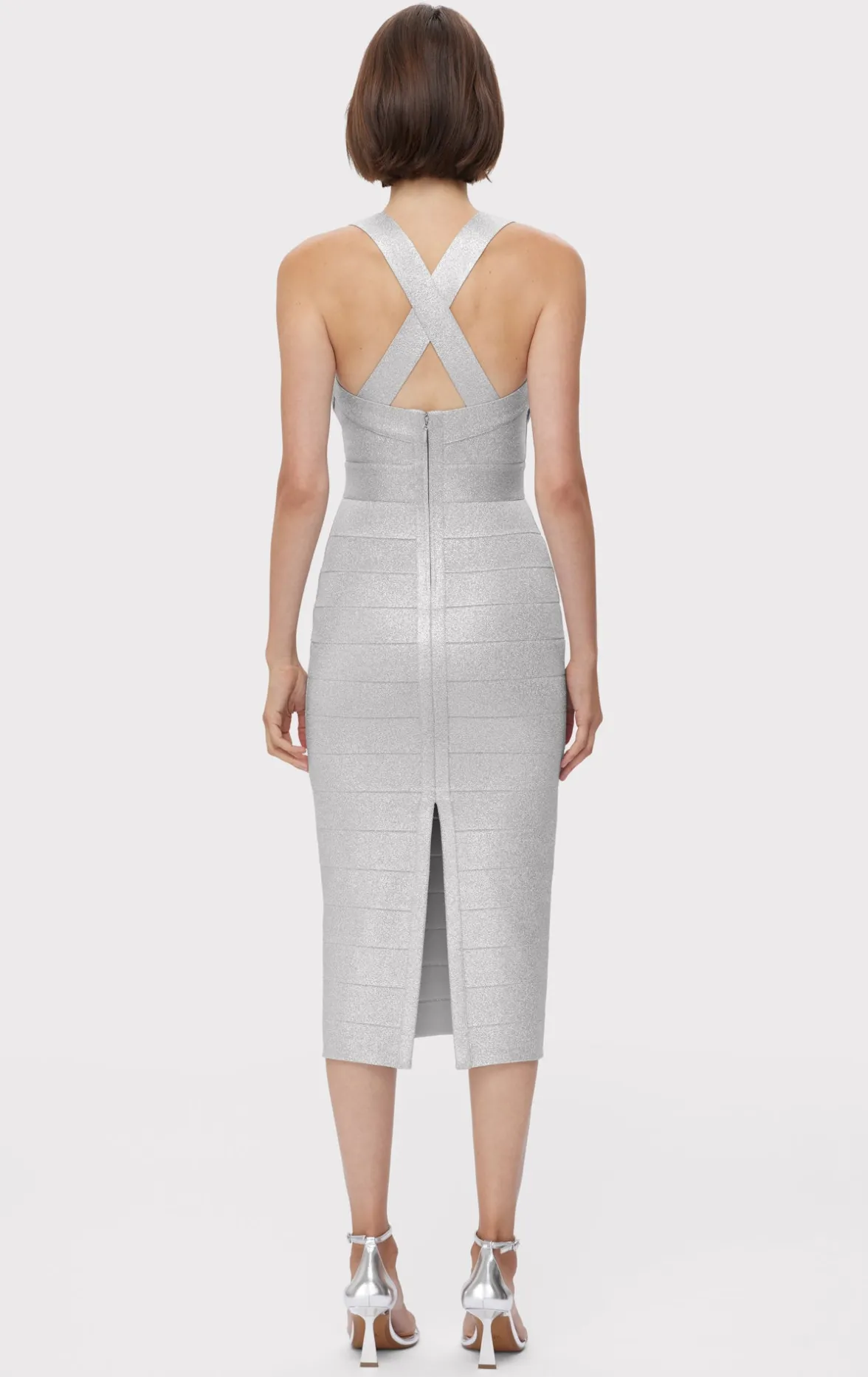 DISCO KNIT FRINGE MIDI DRESS-Hervé Léger Sale