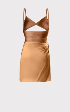 DRAPED CUTOUT MINI DRESS-Hervé Léger New