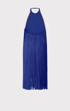 FRINGED HALTER MIDI DRESS-Hervé Léger Discount