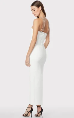HALTER OTTOMAN GOWN W/ CRYSTAL TRIM-Hervé Léger Best Sale