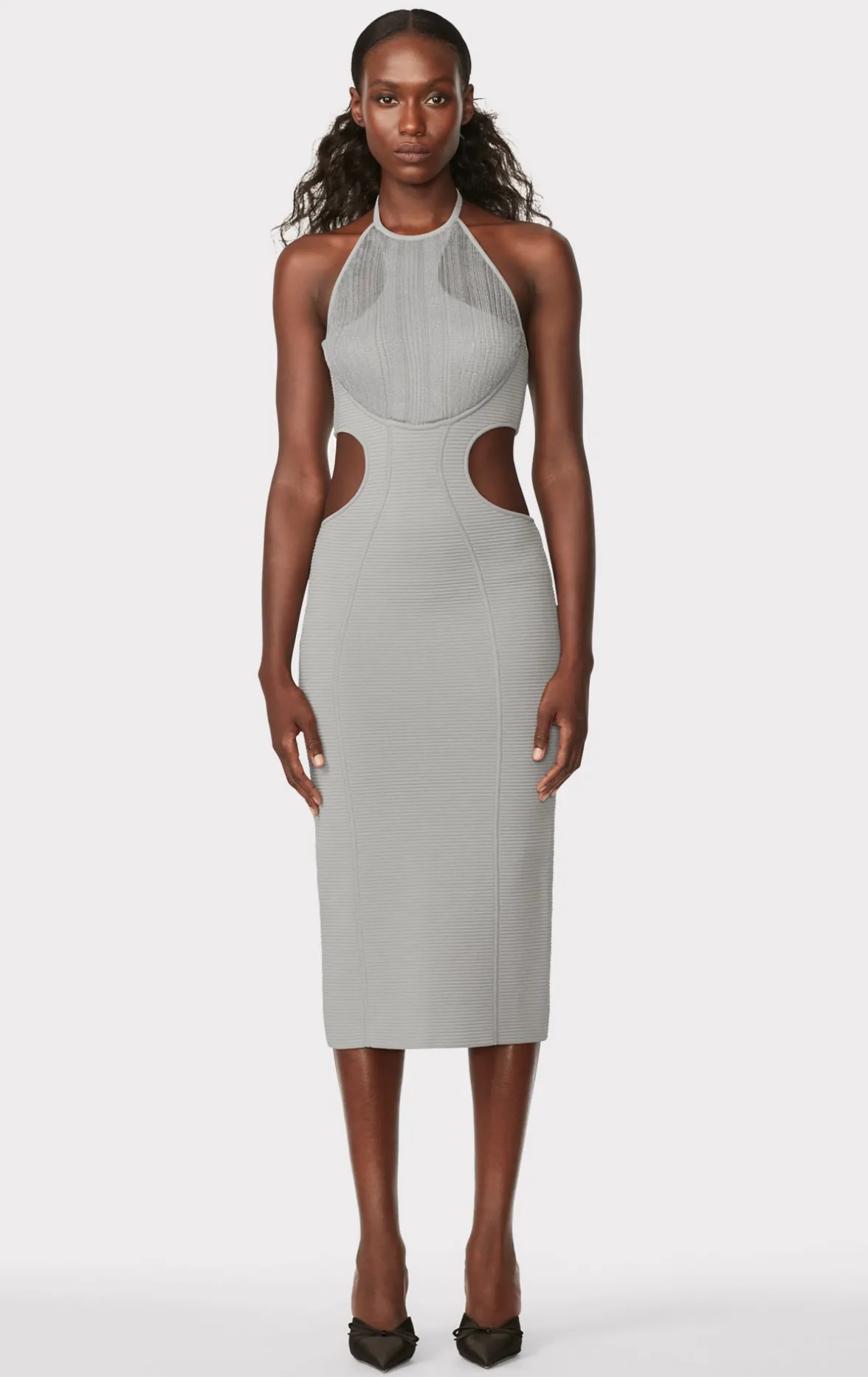 HERVÉ LÉGER X LAW ROACH DAYA Sheer Layered Midi Dress-Hervé Léger Store