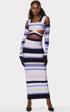 HERVÉ LÉGER X LAW ROACH STRIPED BANDAGE CUTOUT GOWN-Hervé Léger Cheap