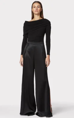 ICON HIGH WAIST SILK WIDE LEG PANTS-Hervé Léger Store