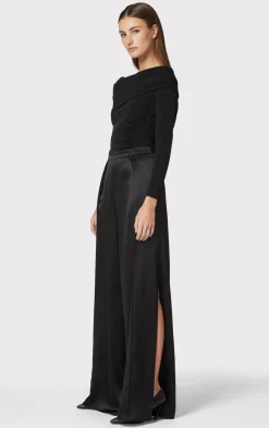 ICON HIGH WAIST SILK WIDE LEG PANTS-Hervé Léger Store