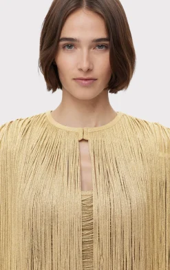 ICON METALLIC FRINGE CAPE-Hervé Léger Best