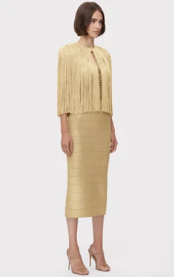 ICON METALLIC FRINGE CAPE-Hervé Léger Best