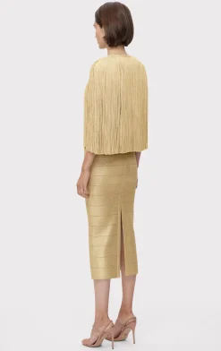 ICON METALLIC FRINGE CAPE-Hervé Léger Best