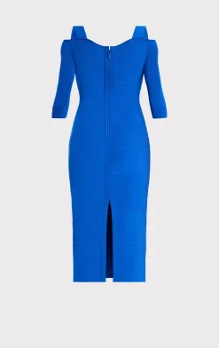 NOTCHED BATEAU MIDI DRESS-Hervé Léger Fashion