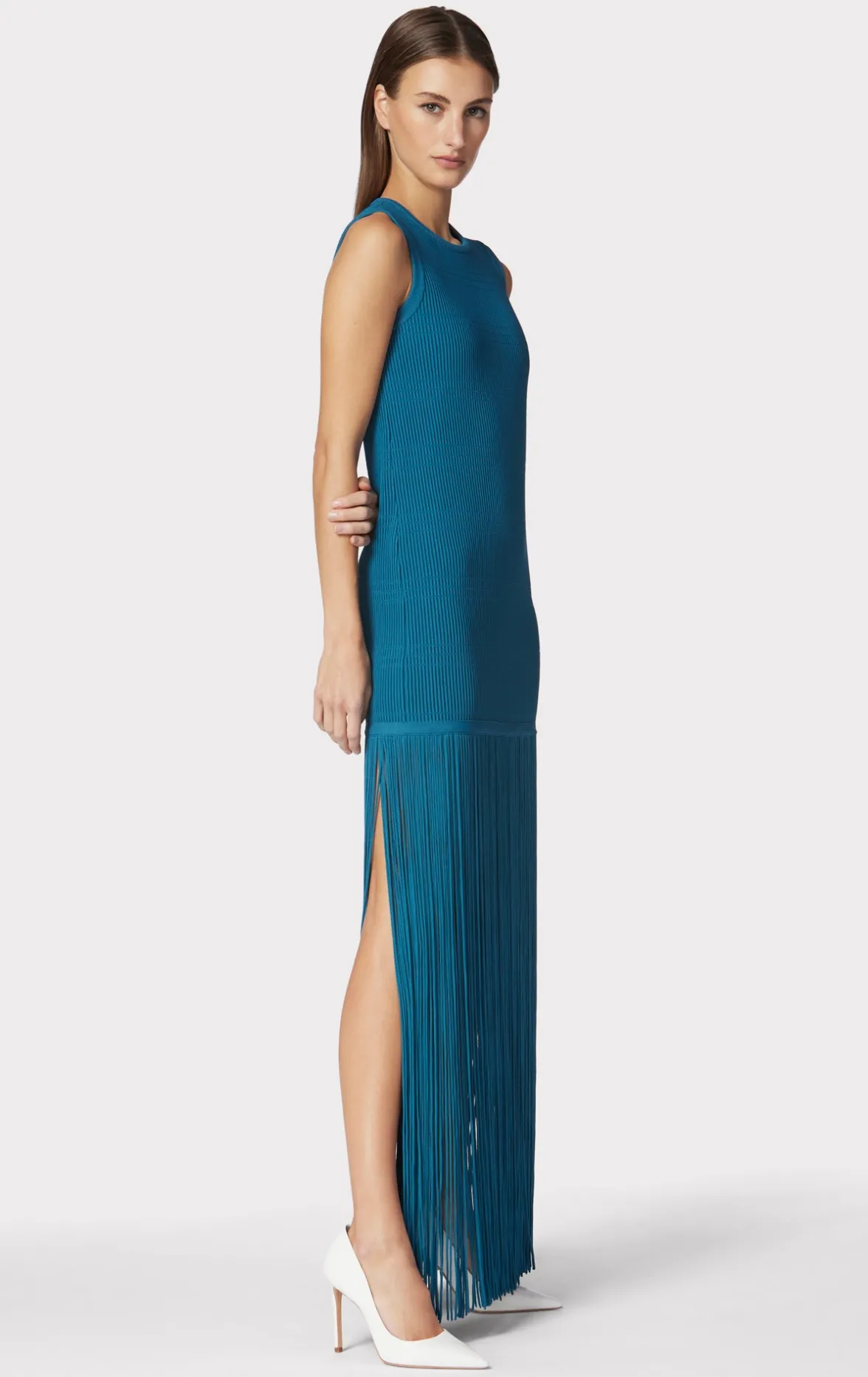 OTTOMAN SHADOW STRIPE FRINGE GOWN-Hervé Léger Best