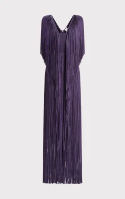PLUNGING FRINGE GOWN-Hervé Léger Hot
