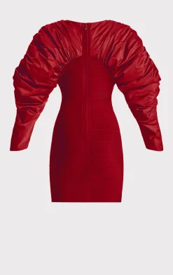 RUCHED NYLON MINI DRESS-Hervé Léger Flash Sale