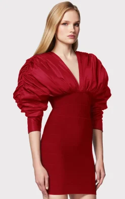 RUCHED NYLON MINI DRESS-Hervé Léger Flash Sale