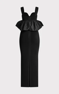 RUCHED NYLON PEPLUM GOWN-Hervé Léger Fashion