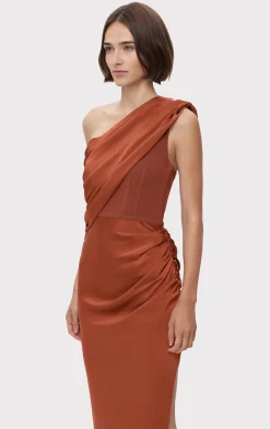 RUCHED WOVEN COMBO GOWN-Hervé Léger Hot