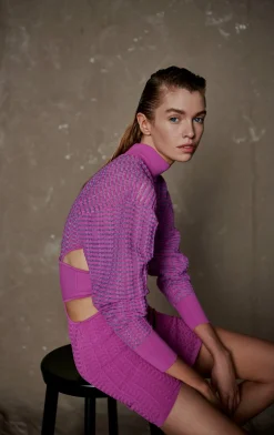 SHADOW STRIPE MINI DRESS-Hervé Léger Best Sale