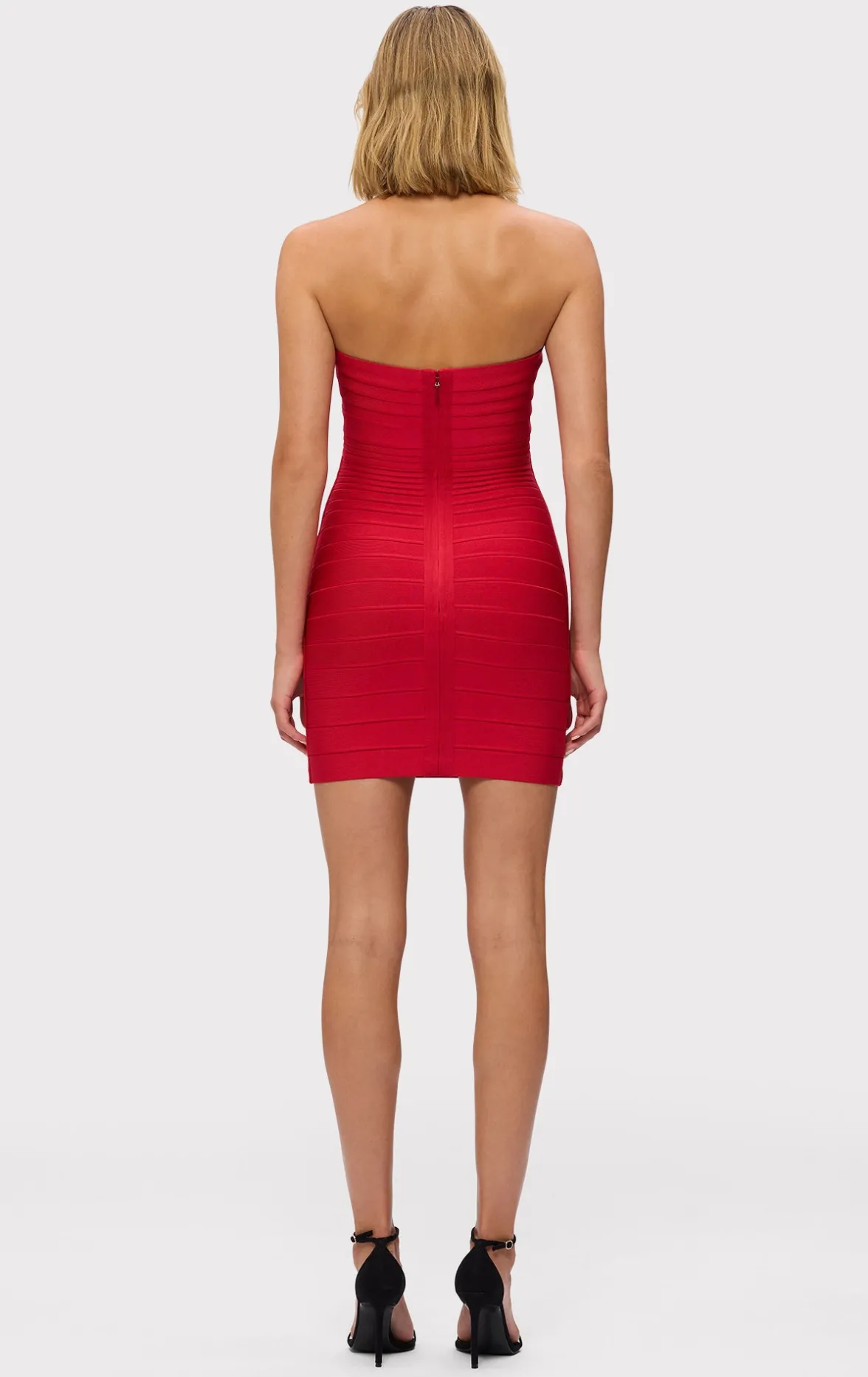 STRAPLESS BANDAGE MINI DRESS-Hervé Léger New