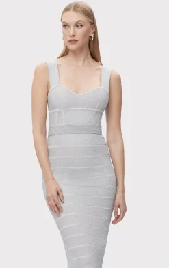 TEXTURED LUREX SWEETHEART GOWN-Hervé Léger Best
