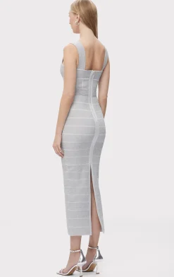 TEXTURED LUREX SWEETHEART GOWN-Hervé Léger Best