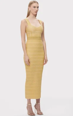 TEXTURED LUREX SWEETHEART GOWN-Hervé Léger Best