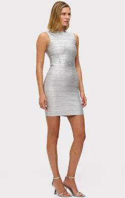 THE METALLIC BRIANNE SKIRT-Hervé Léger Outlet