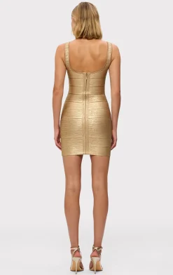 THE METALLIC GABRIELLA DRESS-Hervé Léger Sale