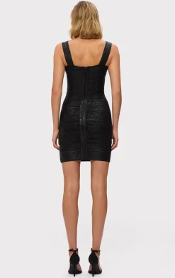 THE METALLIC JADE DRESS-Hervé Léger Store