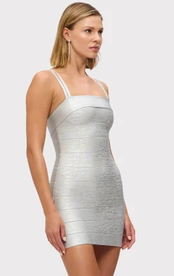 THE METALLIC SADIE DRESS-Hervé Léger Clearance