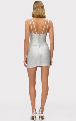 THE METALLIC SADIE DRESS-Hervé Léger Clearance