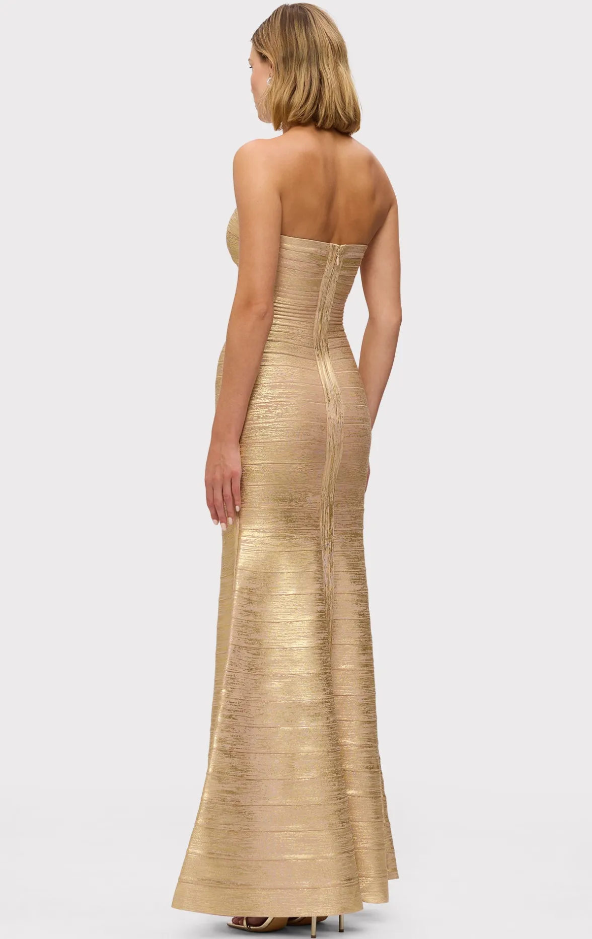 THE METALLIC SARA GOWN-Hervé Léger Hot