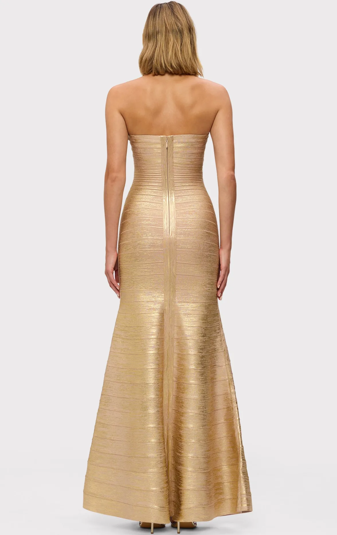 THE METALLIC SARA GOWN-Hervé Léger Hot